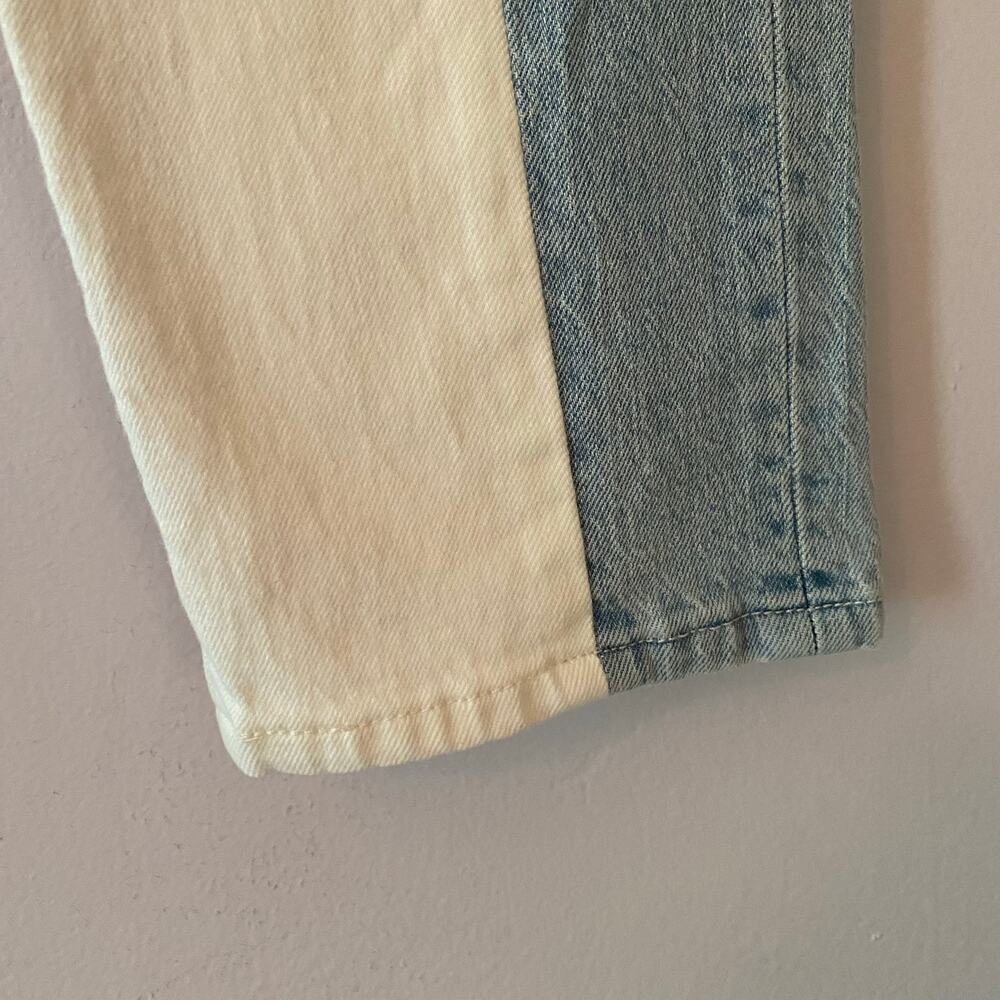 Levi's 501 Premium Taper Jeans Cotton Button Fly White Blue Women's size 28 x 26 - Picture 4 of 13